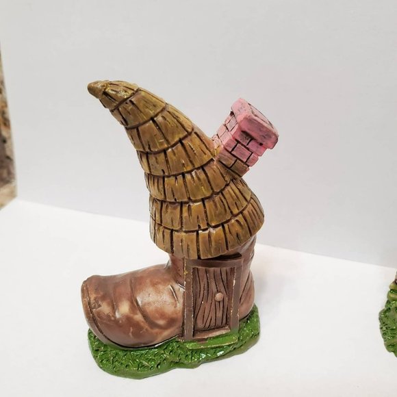 Garden Gnome Fairy Garden Set, Gnome House, Gnome Decor, Fairy Garden Decor - Picture 4 of 6